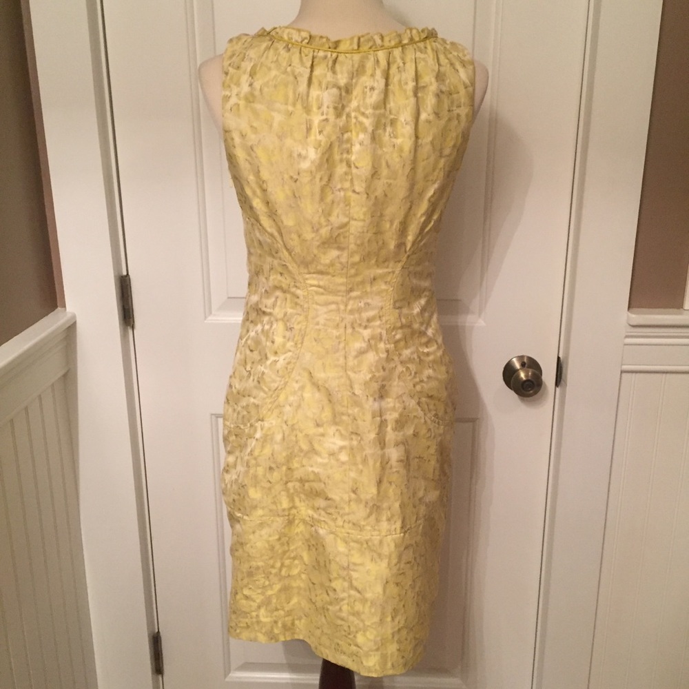 ETCETERA DRESS YELLOW SILVER SHIMMER SHEATH Size 4 - Picture 5 of 7